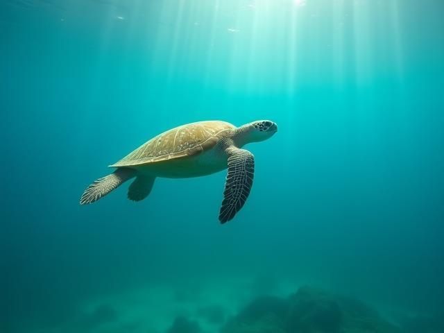 Tortue de mer nageant dans l'océan